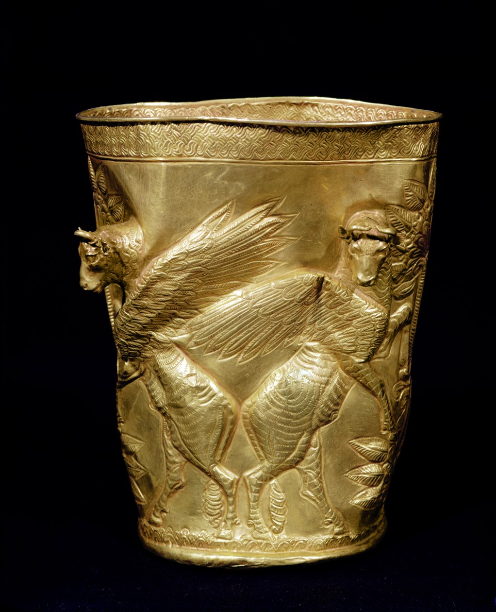 Beaker Decorated with Winged Bulls Flanking a Tree, from Marlik, Iran, c.12th-11th Century BC by Elamite