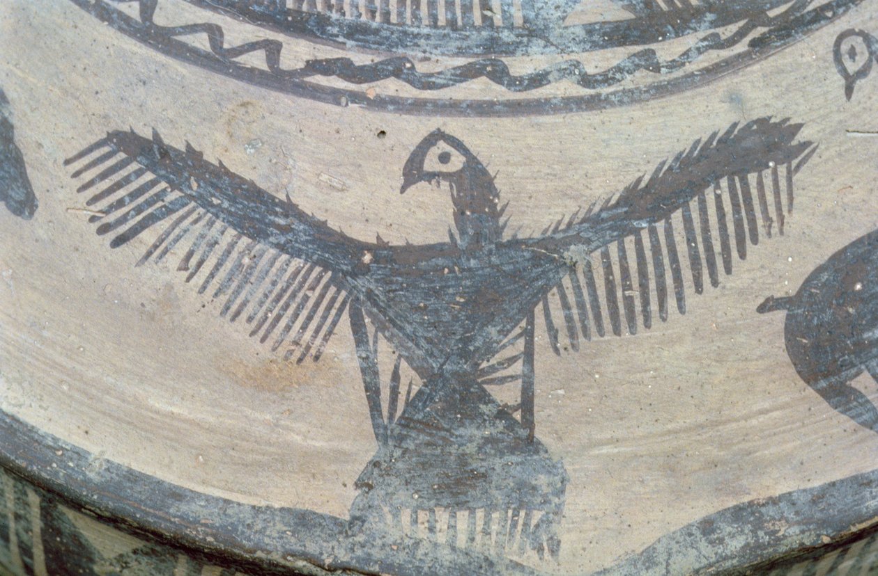 Open-winged bird of prey, from upper face of a large vessel, Fasa ware, c.2000 BC (detail) by Elamite