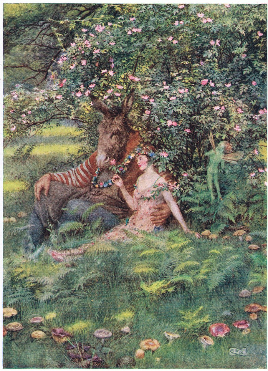Bottom and Titania: "Come Sit Thee Down on This Flowery Bed" by Eleanor Fortescue Brickdale