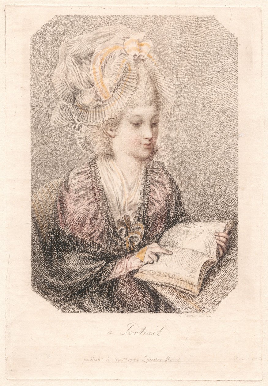 A Portrait (Young Woman Reading a Book) by Elias Martin