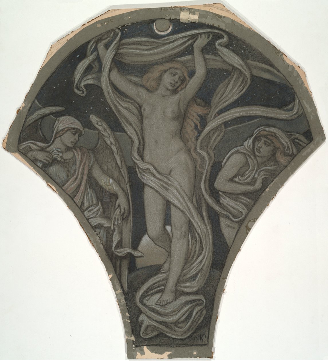 Cartoon for Luna, from the Sixty Studies for the Huntington Ceiling by Elihu Vedder