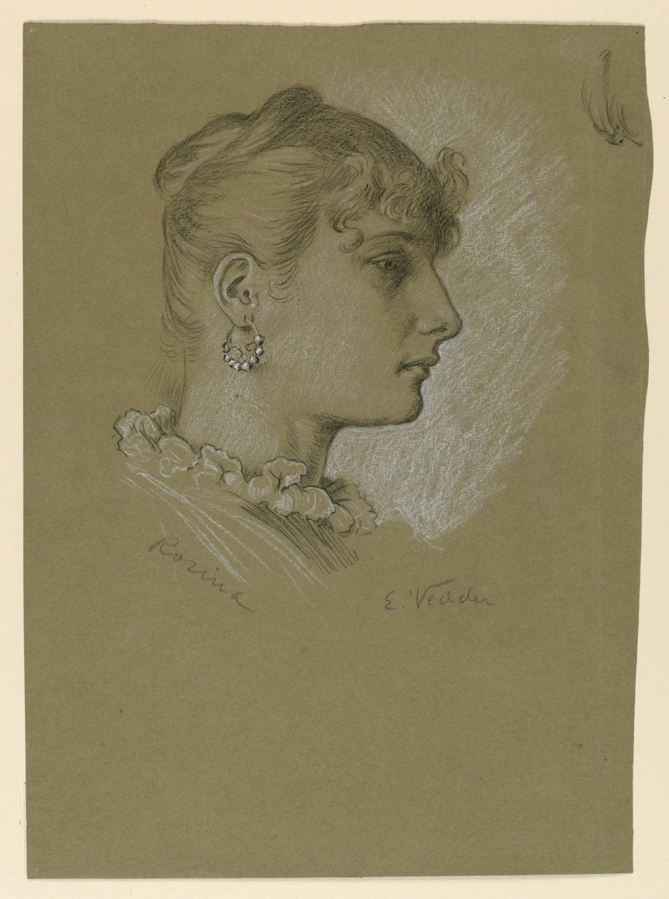 Head of a Woman, Profile: Rosina, ca. 1885 by Elihu Vedder