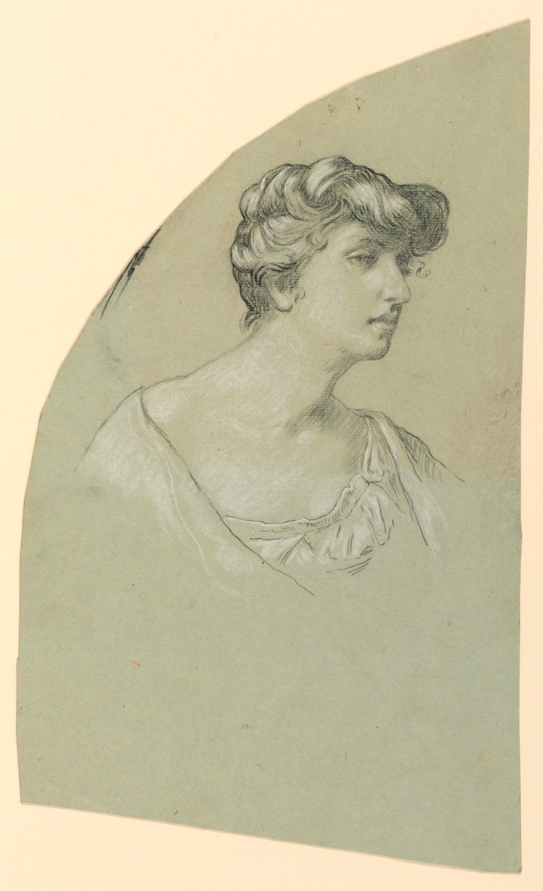 Portrait Sketch of a Young Woman, ca. 1885 by Elihu Vedder