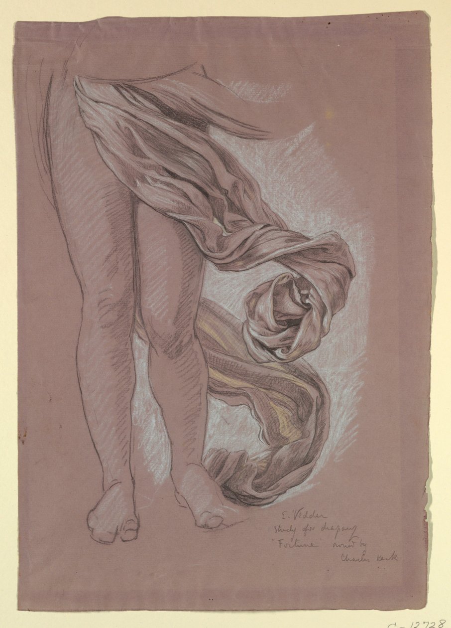 Study of Drapery of "Fortune", ca. 1877 by Elihu Vedder