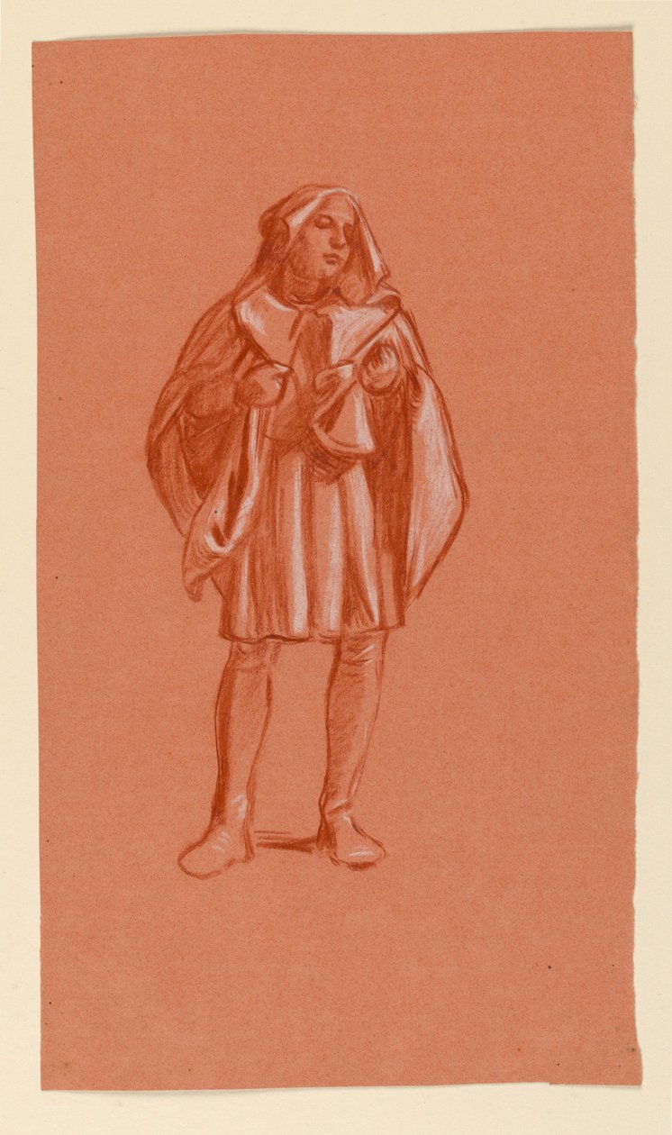 Study of a figure in a hooded costume, ca. 1885 by Elihu Vedder