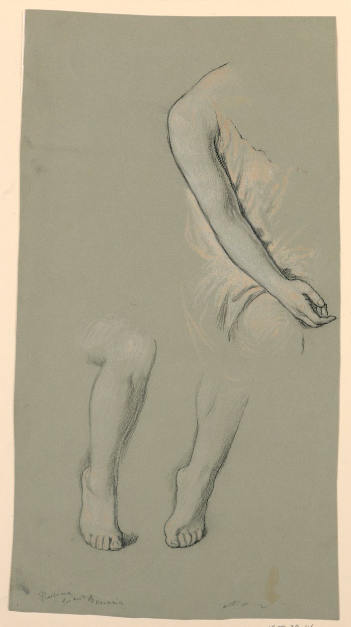 Figure details, ca. 1885 by Elihu Vedder