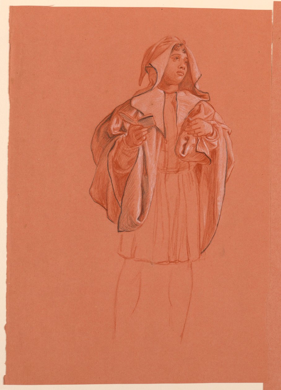 Study of a figure in a hooded costume, ca. 1885 by Elihu Vedder