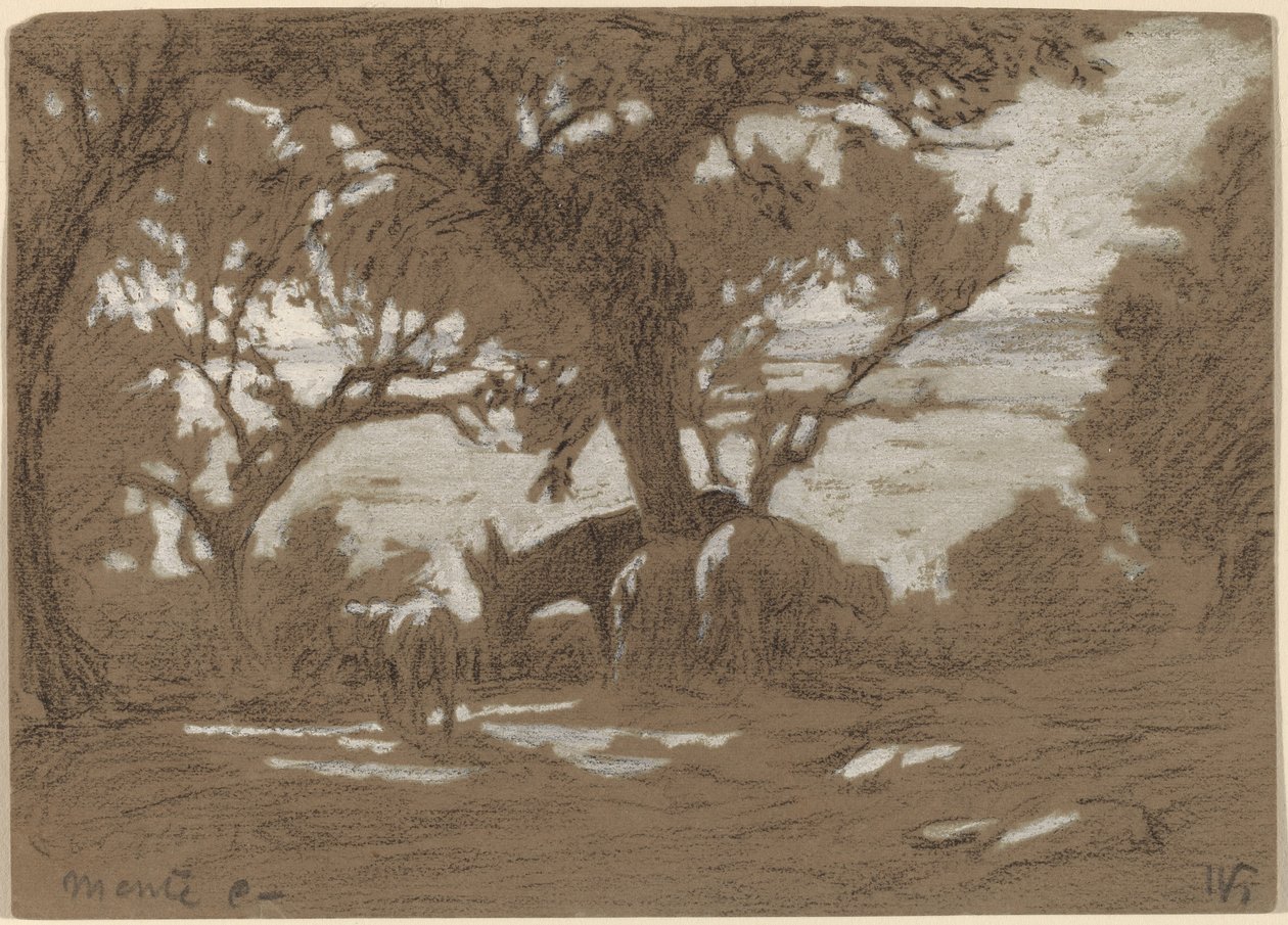Mt. Colognola - Sheep Grazing on Lake Trasimeno by Elihu Vedder