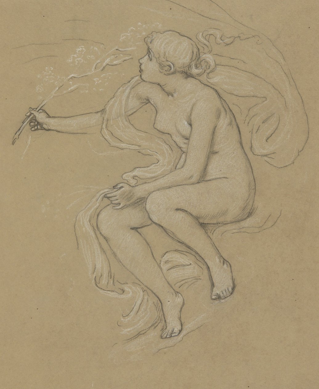Study for Figure of Spring by Elihu Vedder