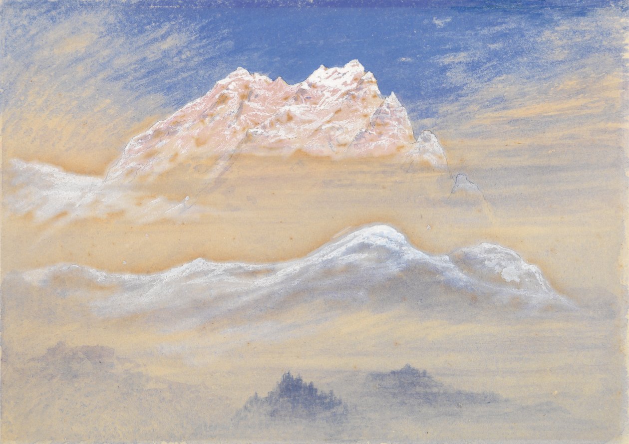 Mountain View: Portion of the Chain of the Terglon Alps as seen from near Rudmannsdorf, Italy by Elijah Walton