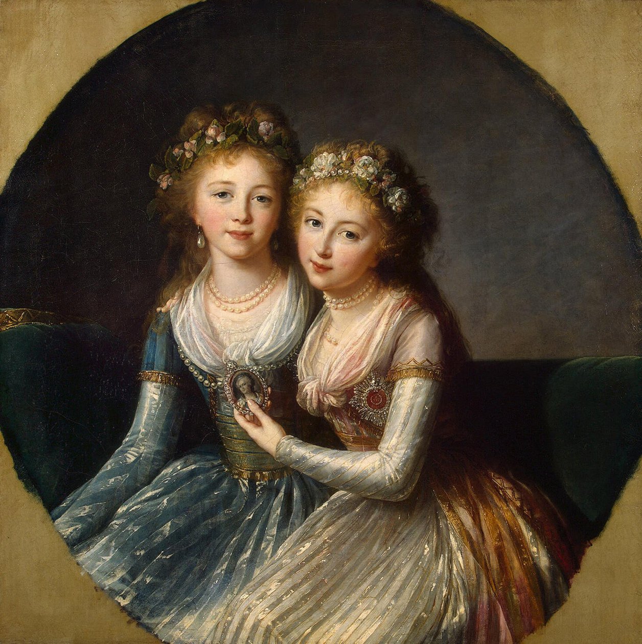 Portrait of Grand Duchesses Alexandra Pavlovna and Elena Pavlovna of Russia, 1796 by Elisabeth Louise Vigee Lebrun