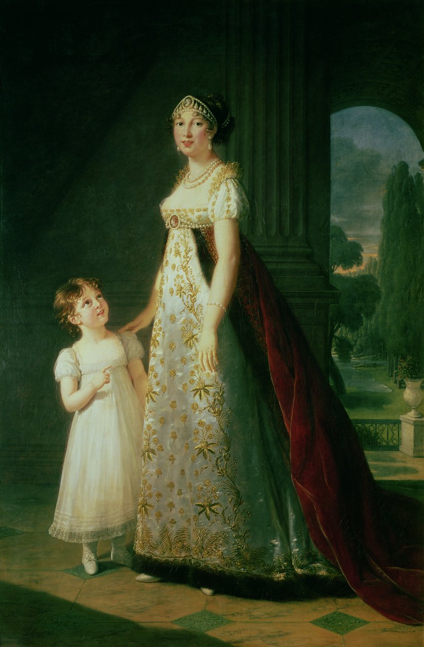 Maria Carolina Bonaparte Queen of Naples with her daughter Laetitia Murat by Elisabeth Louise Vigee-Lebrun
