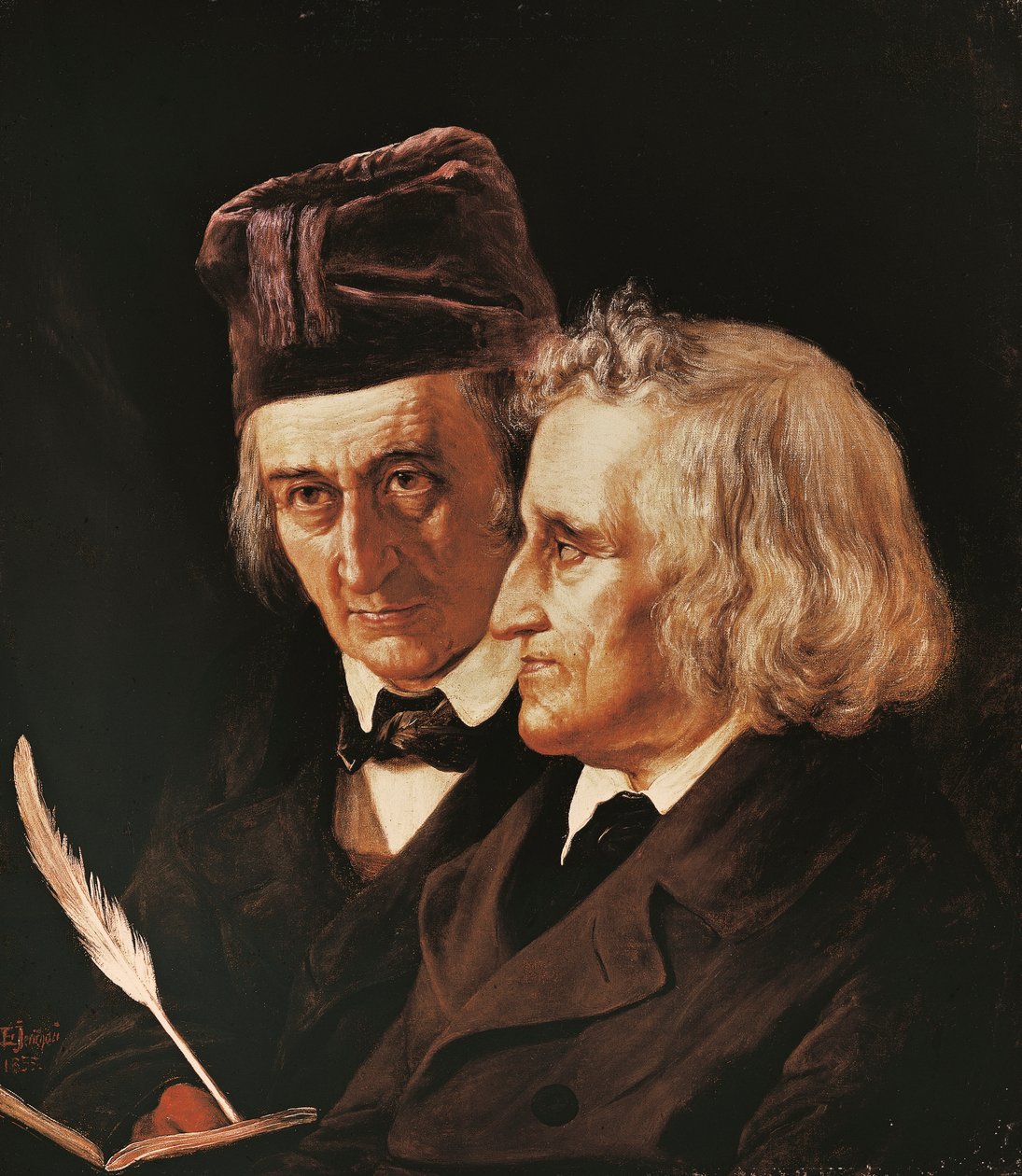 Portrait of Brothers Jacob and Wilhelm Grimm by Elisabeth Maria Anna Jerichau Baumann