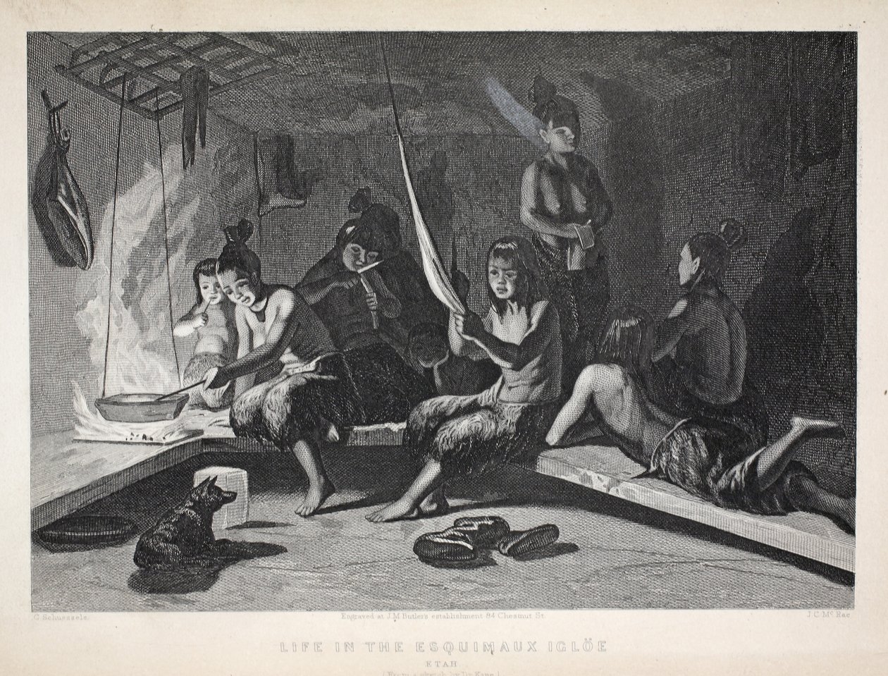 Life in the Esquimaux Igloe, Etah, illustration from 