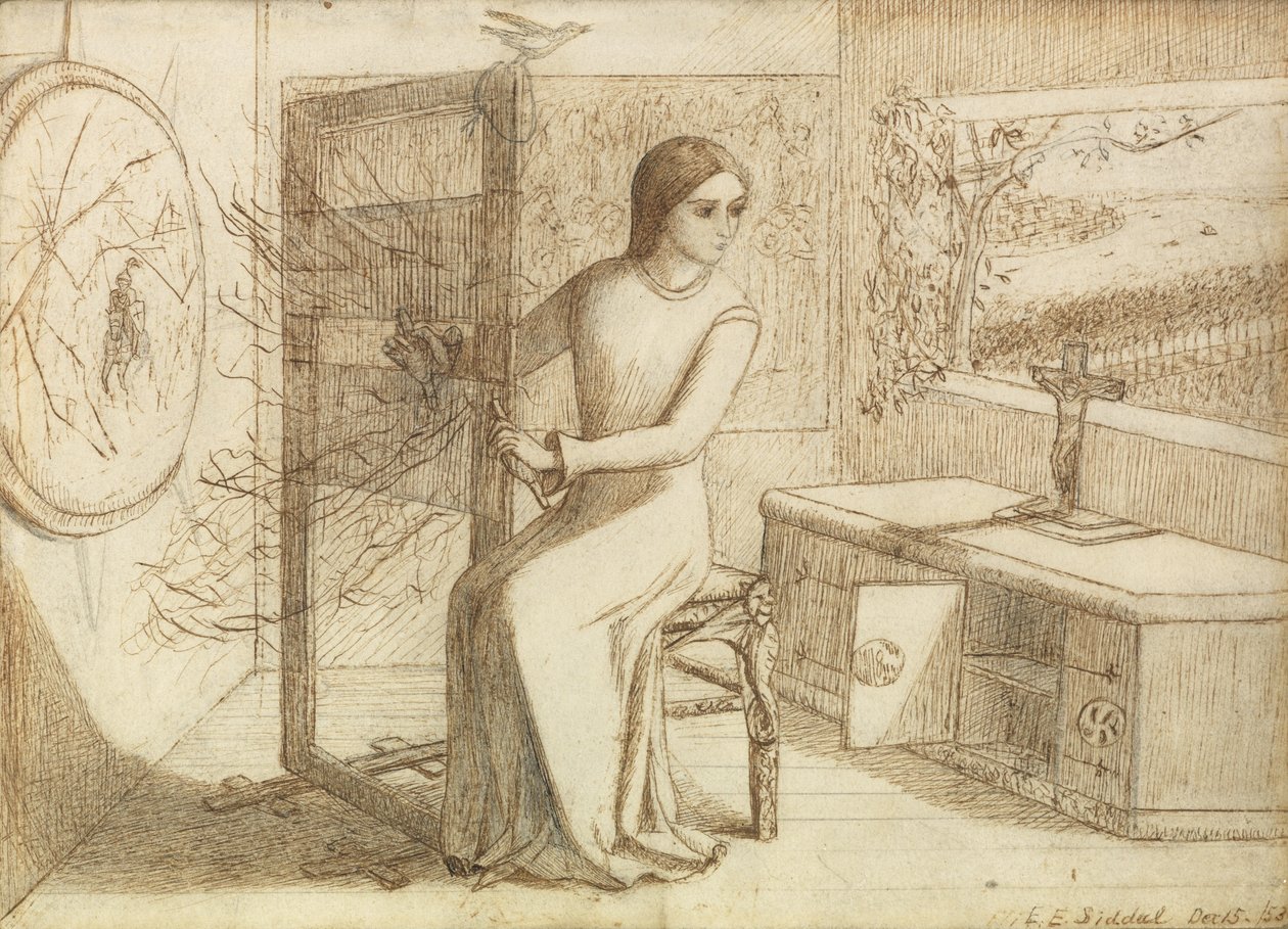 The Lady of Shalott, 1853 by Elizabeth Eleanor Siddal