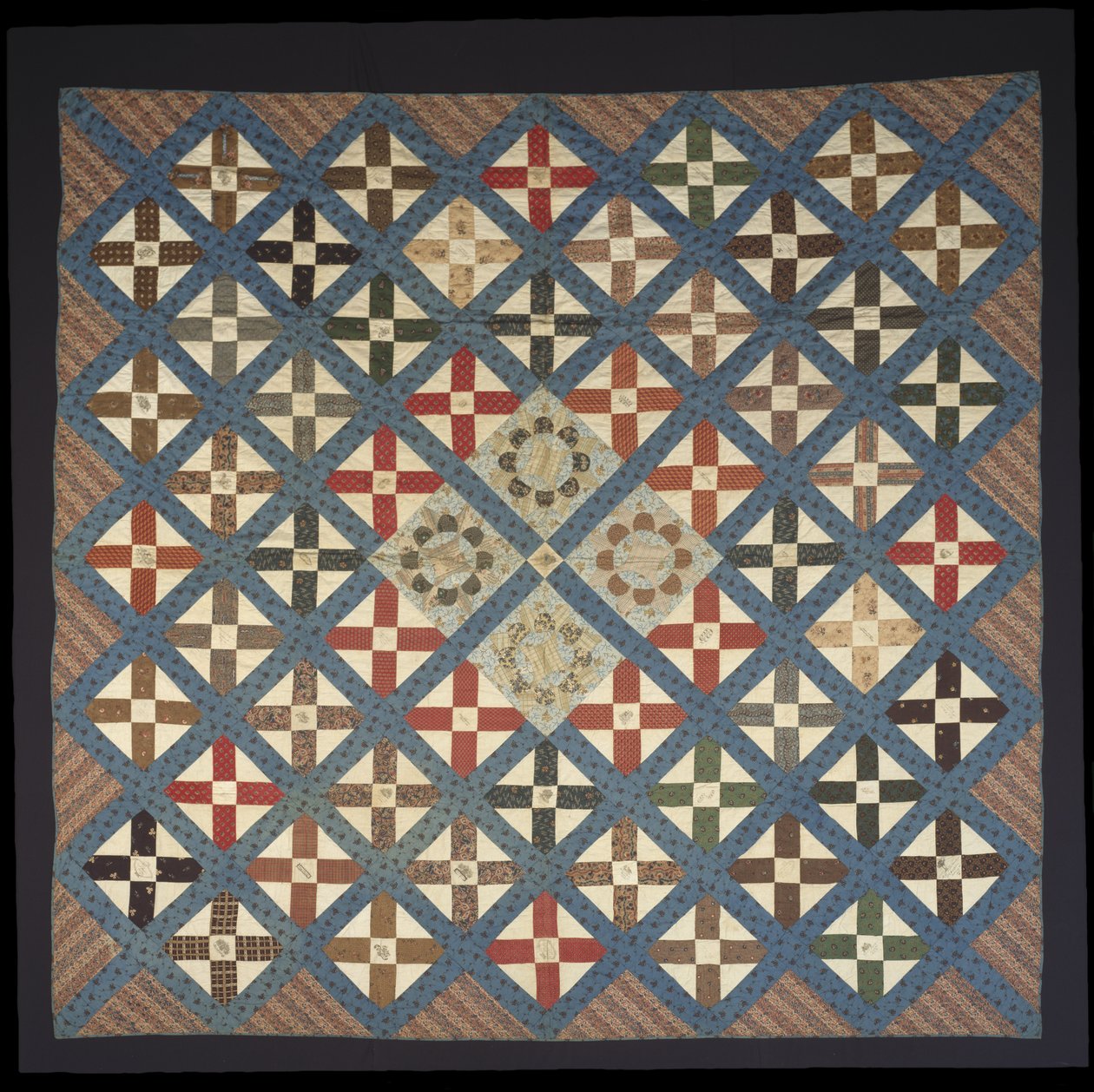 Piecework Autograph Cross Friendship Quilt by Elizabeth C. Loudenslager