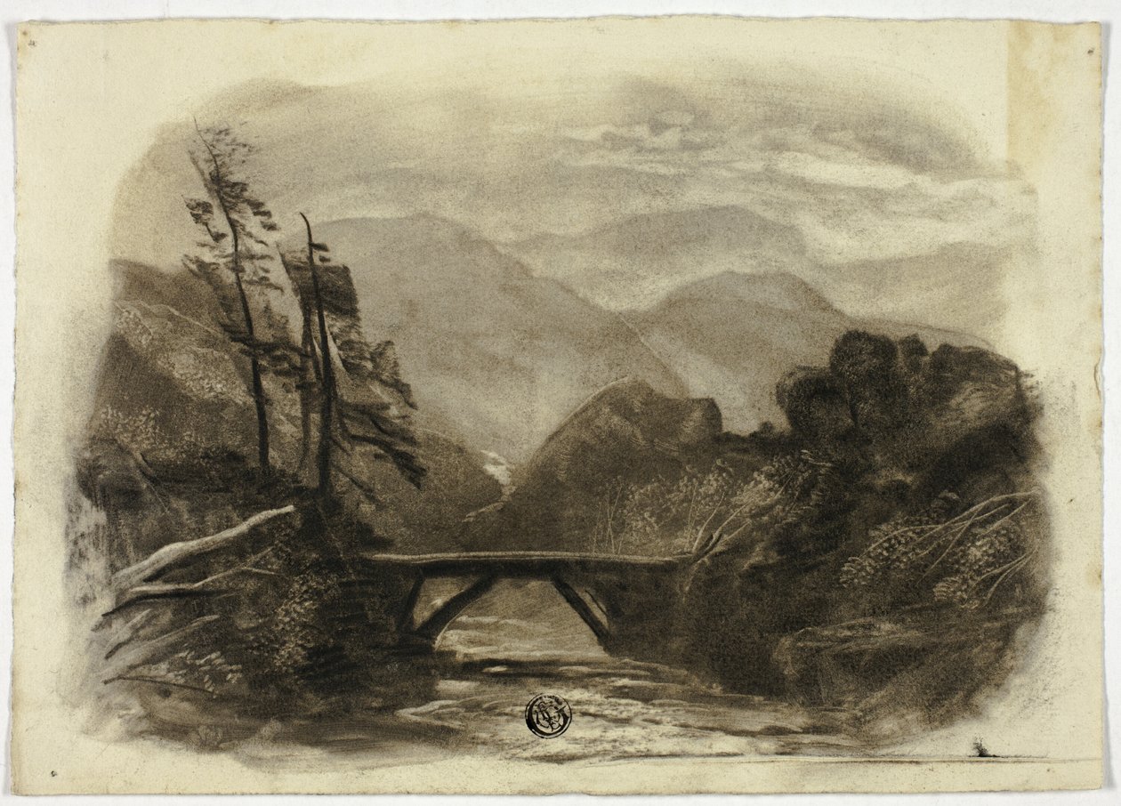 Mountain Stream with Small Bridge II by Elizabeth Murray