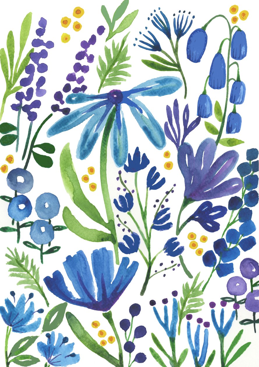 Blue Flowers, 2018 by Elizabeth Rider