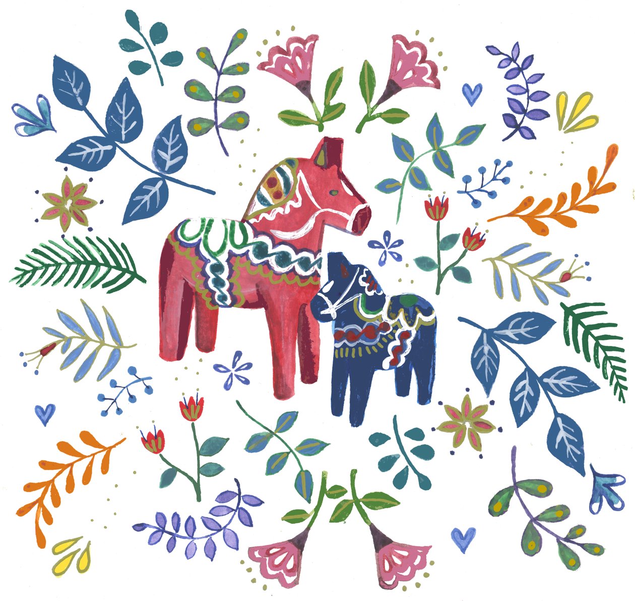 Swedish Dala Horse, 2018 by Elizabeth Rider
