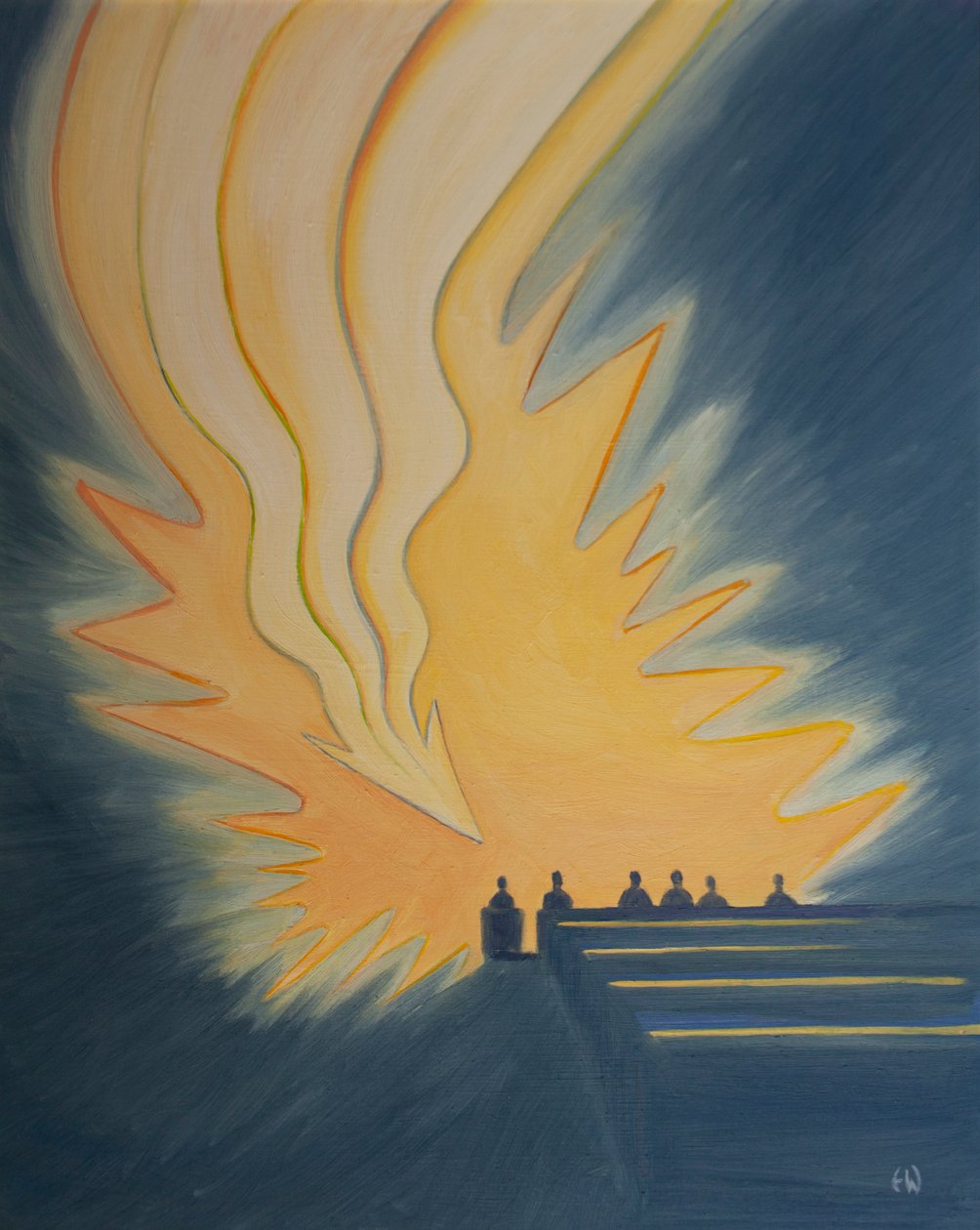 At Holy Communion a great flame, like an arrow, descends upon us as Christ comes to meet us in the power of the Spirit by Elizabeth Wang