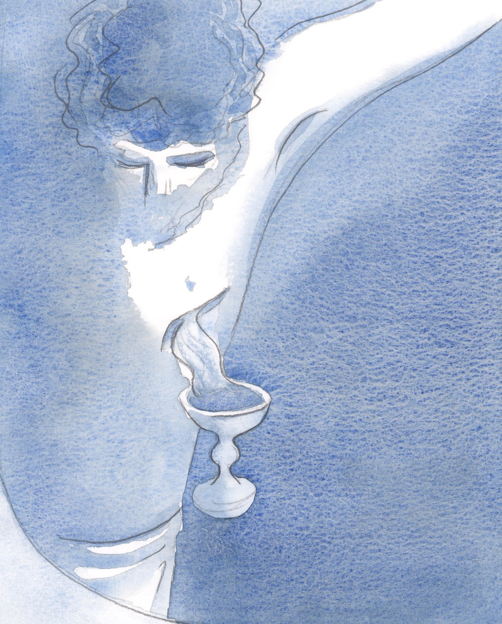 At the Consecration, I saw His Precious Blood pouring from His wounded side. by Elizabeth Wang