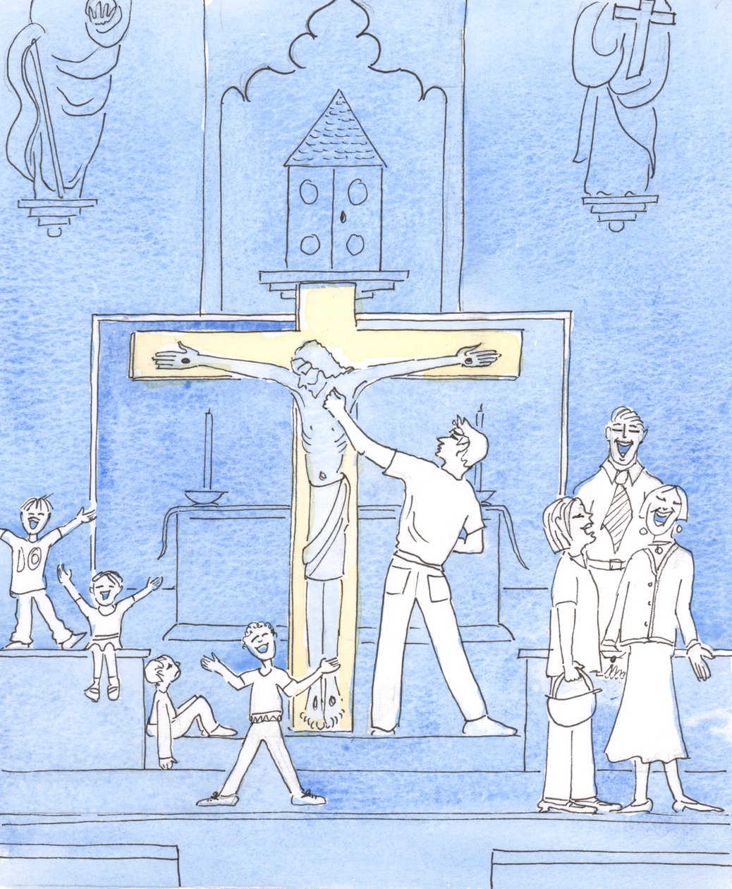Christ sees our behaviour in church - some bad behaviour due to ignorance, some due to carelessness or lack of love for Him by Elizabeth Wang
