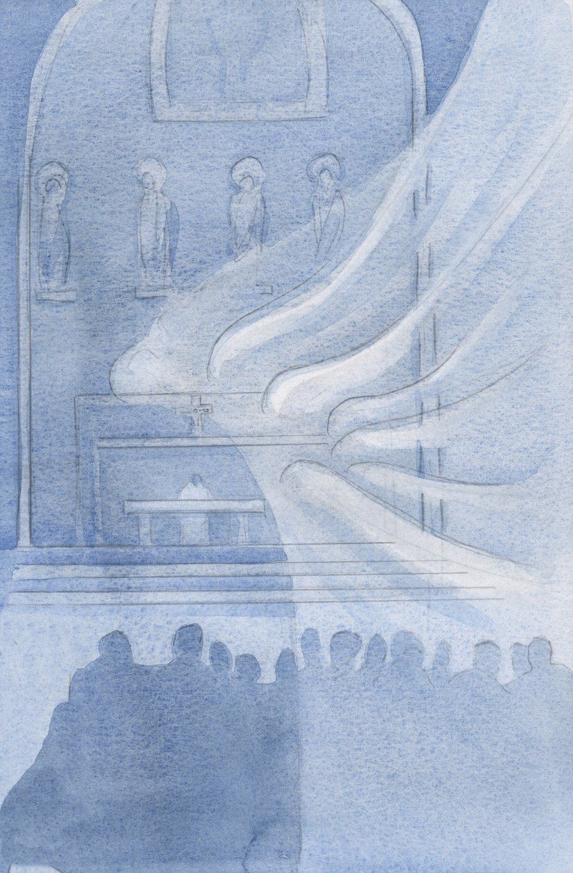 The angels adore Christ in the Holy Eucharist by Elizabeth Wang