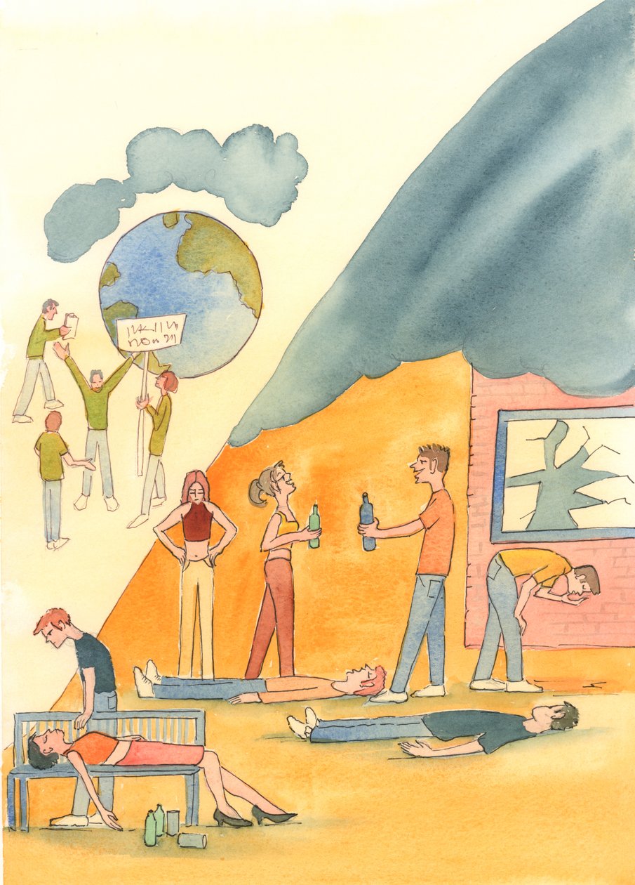 There are many dangers to earthly life, such as pollution and famine by Elizabeth Wang