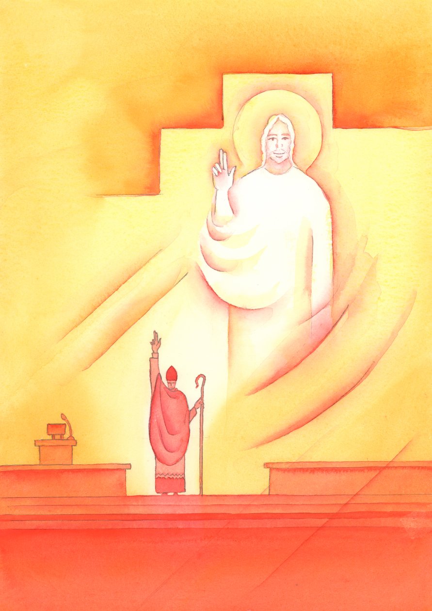 Through each Bishop who is in communion with the Pope, God the Father sanctifies, teaches and guides us, 2002 by Elizabeth Wang