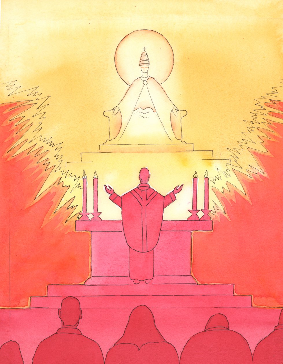 When priest and people all face in the same direction at Mass, they are all looking together, towards the Father, to praise Him through Christ by Elizabeth Wang