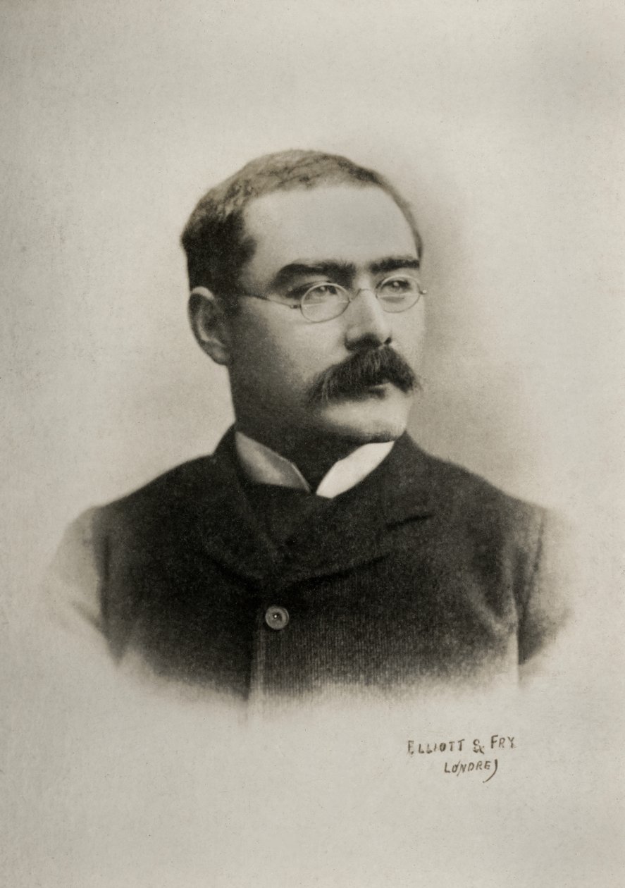 Portrait of the English Writer Rudyard Kipling by Elliott & Fry Photography Studio