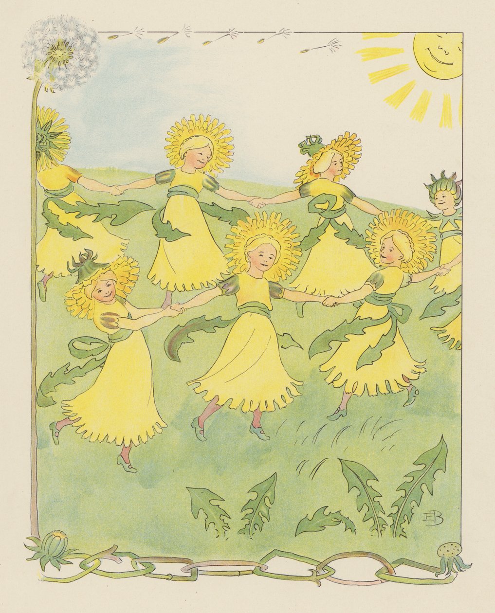 Illustration for Blondchen in Bluten by Elsa Beskow