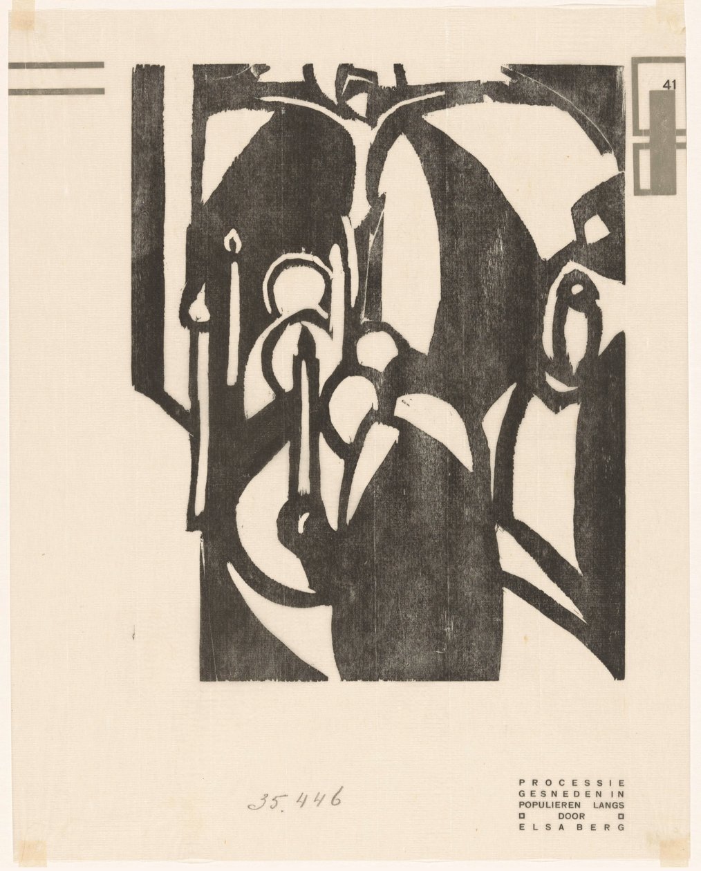 Procession (Woodcutters Issue of Wendingen) by Else Berg
