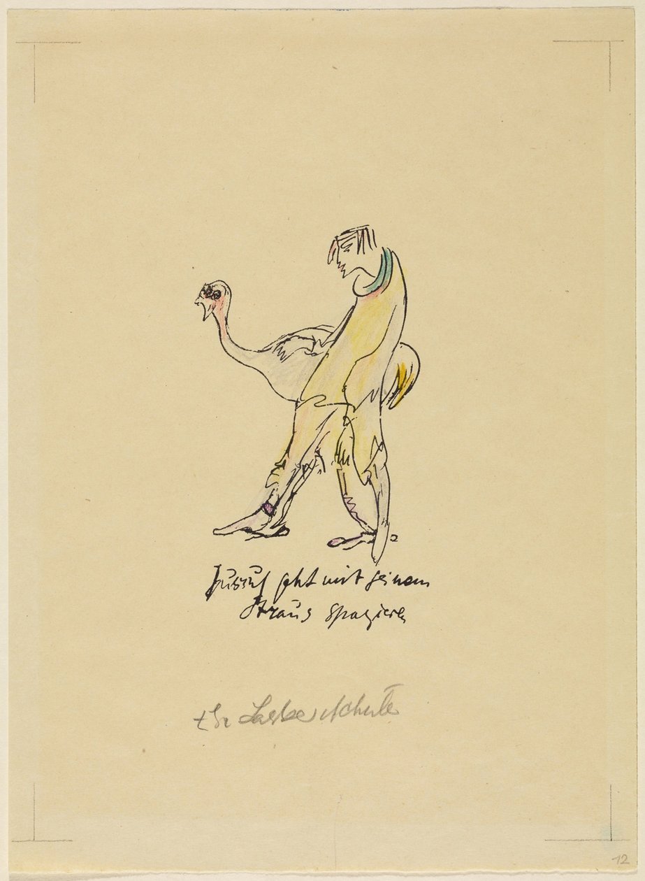 Jussuf Walks with His Ostrich by Else Lasker Schüler