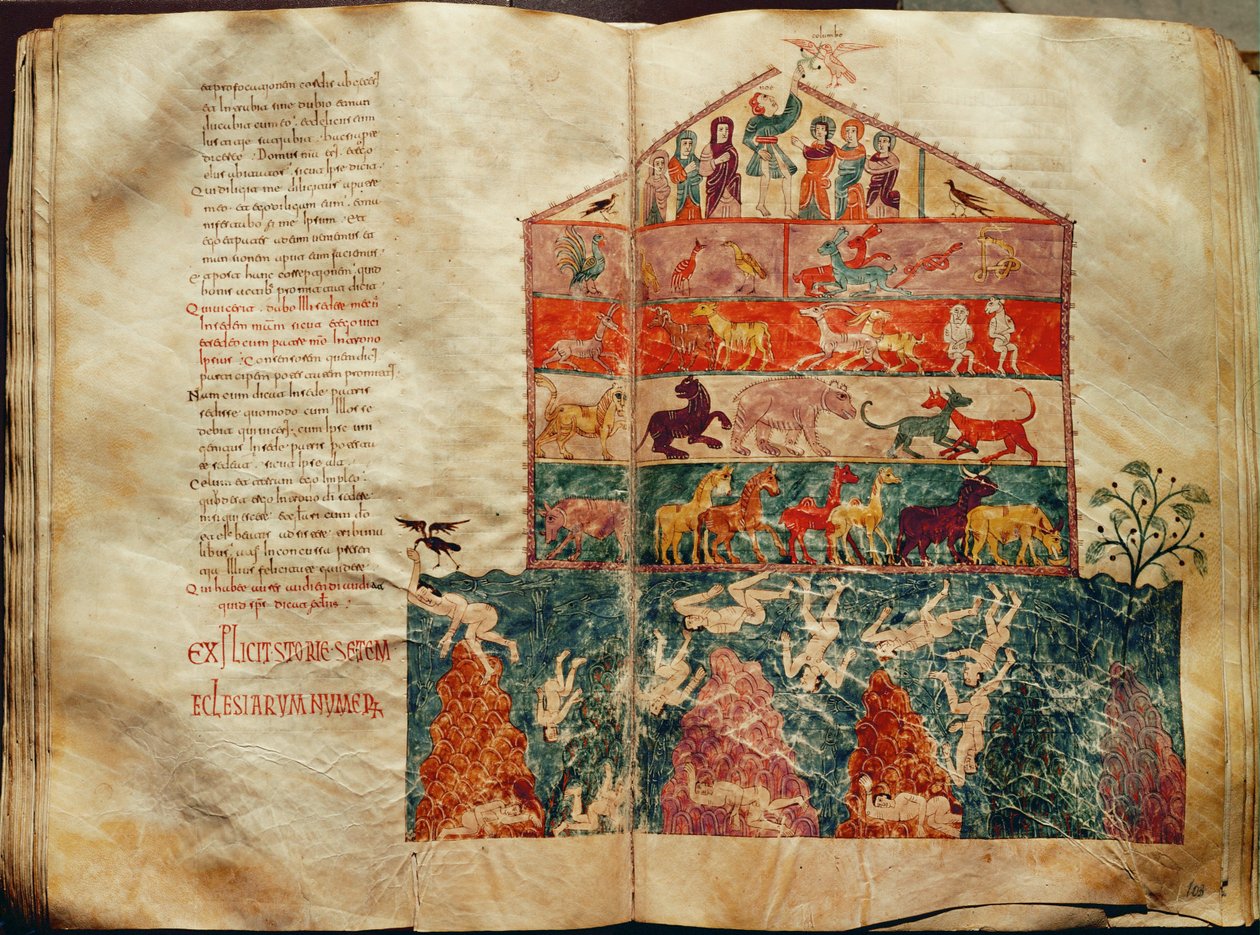 The Ark Floats on a Rising Flood Which Engulfs All Mankind by Emeterio the Monk
