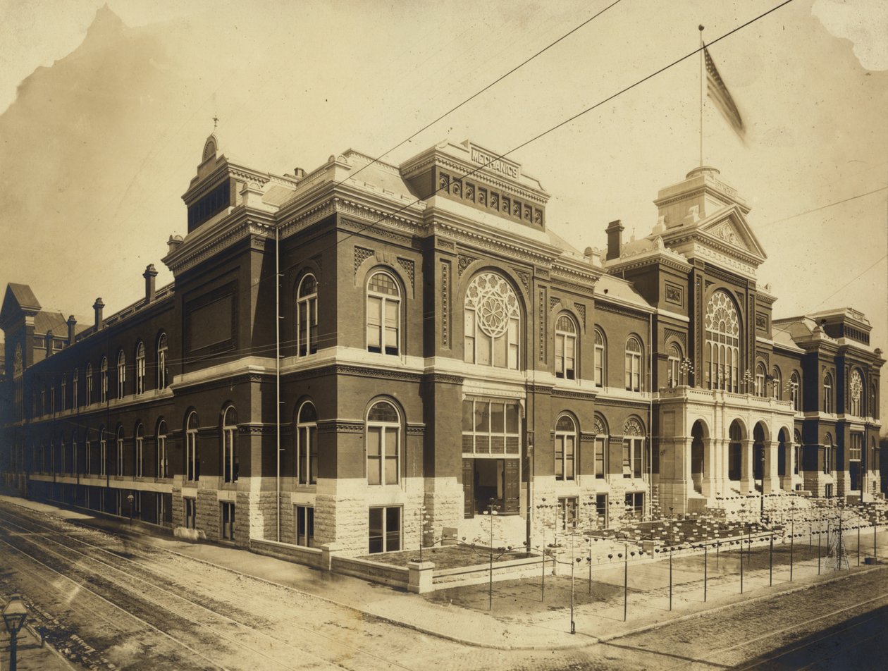 Exposition and Music Hall, Exterior View, Olive Street Between Thirteenth and Fourteenth Streets, St. Louis by Emil Boehl