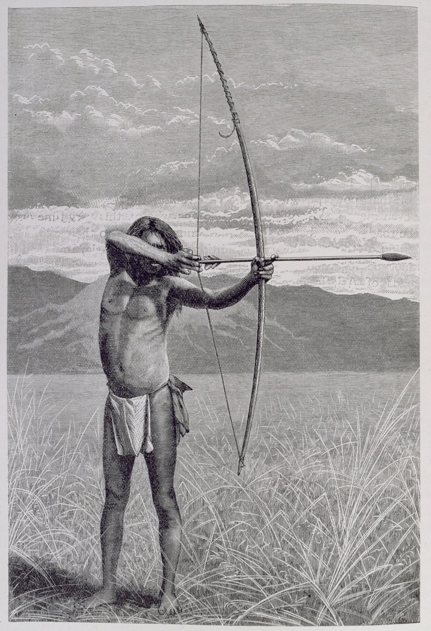 A Veddah of Ceylon Shooting with the Bow, from 