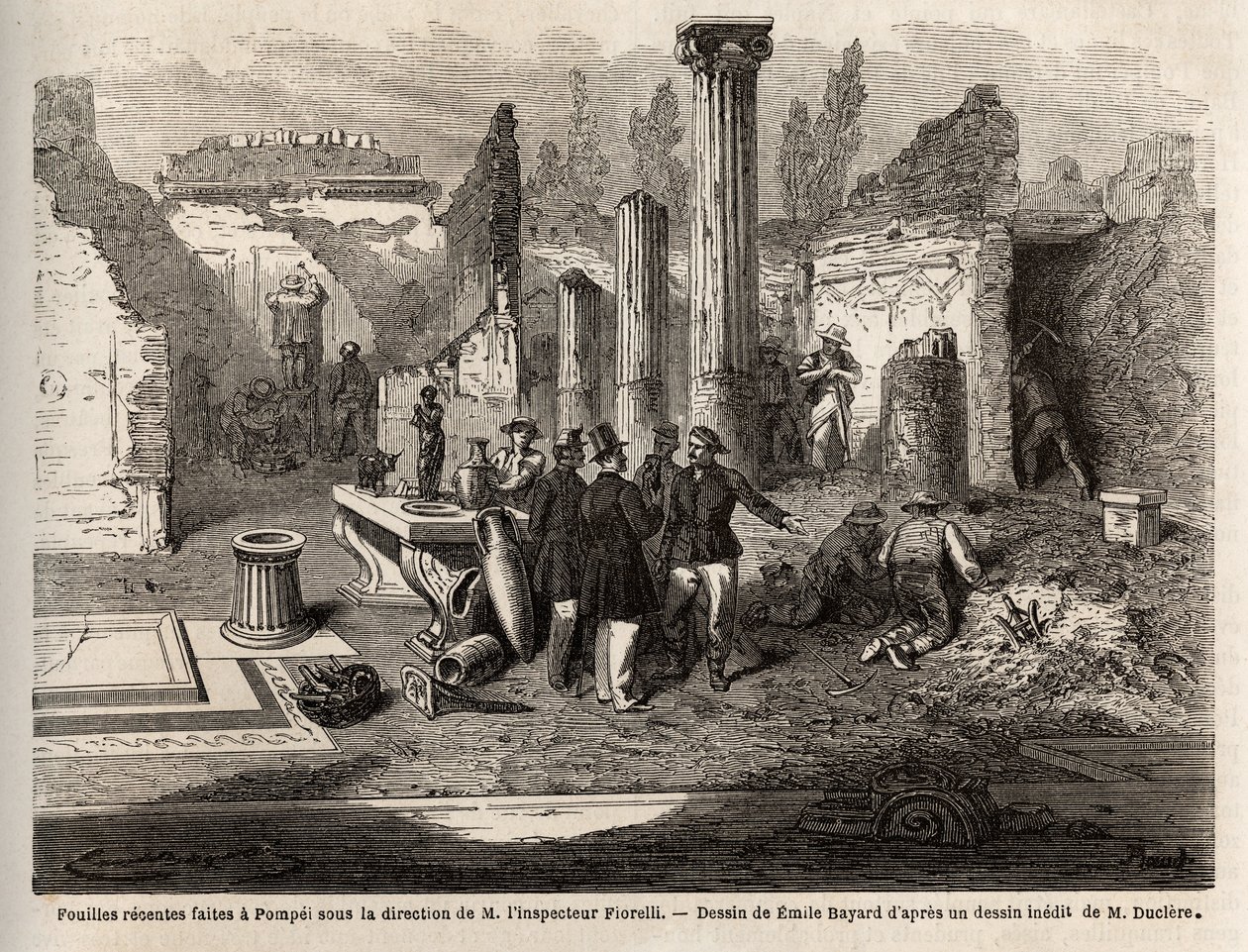 The Excavation of Pompeii, under the direction of the Inspector Fiorelli by Emile Antoine (after) Bayard