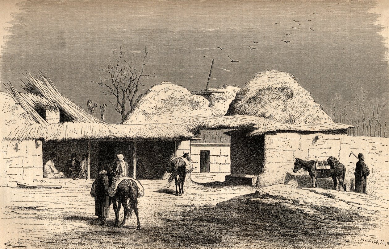 A Caravanserai in Tashkent, Uzbekistan, Illustration from 