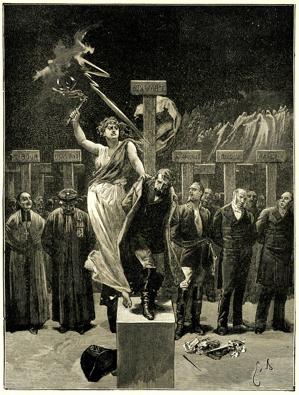 Victor Hugo, Les Chatiments, illustration by Emile Bayard. 