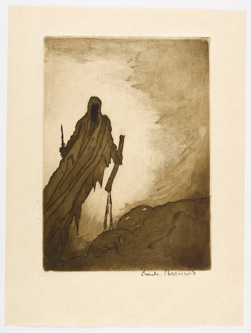 No. 11 – "The veil, as it parted, revealed in two hands / A stick, a stone torn from the paths, / Then a long nail similar to a door bolt." by Emile Bernard