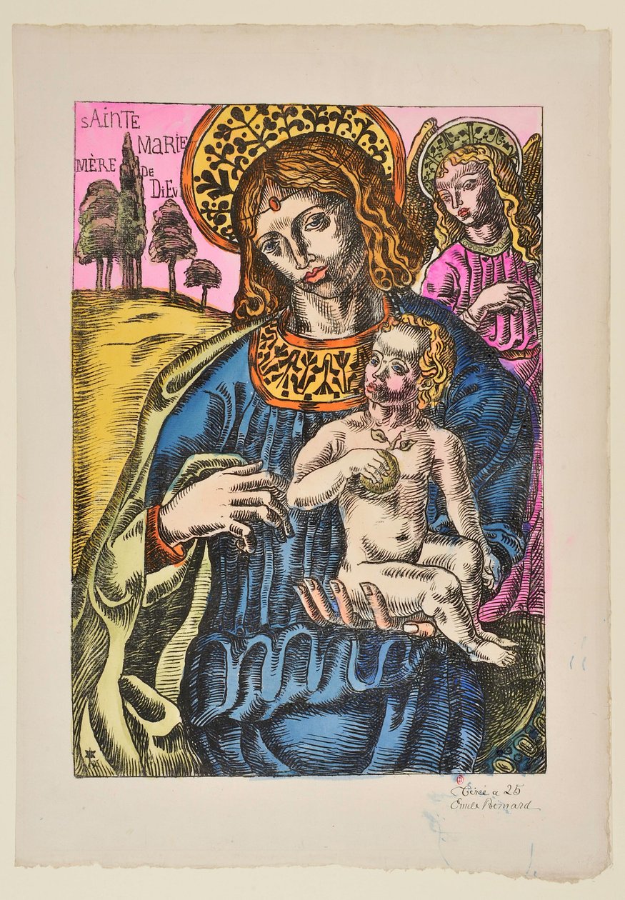 Saint Mary Mother of God: The Virgin and the Haloed Angel by Emile Bernard