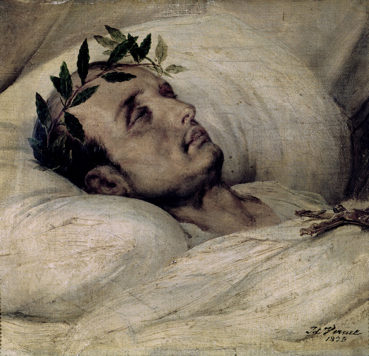 Napoleon I (1769-1821) on his Deathbed by Emile Jean Horace Vernet