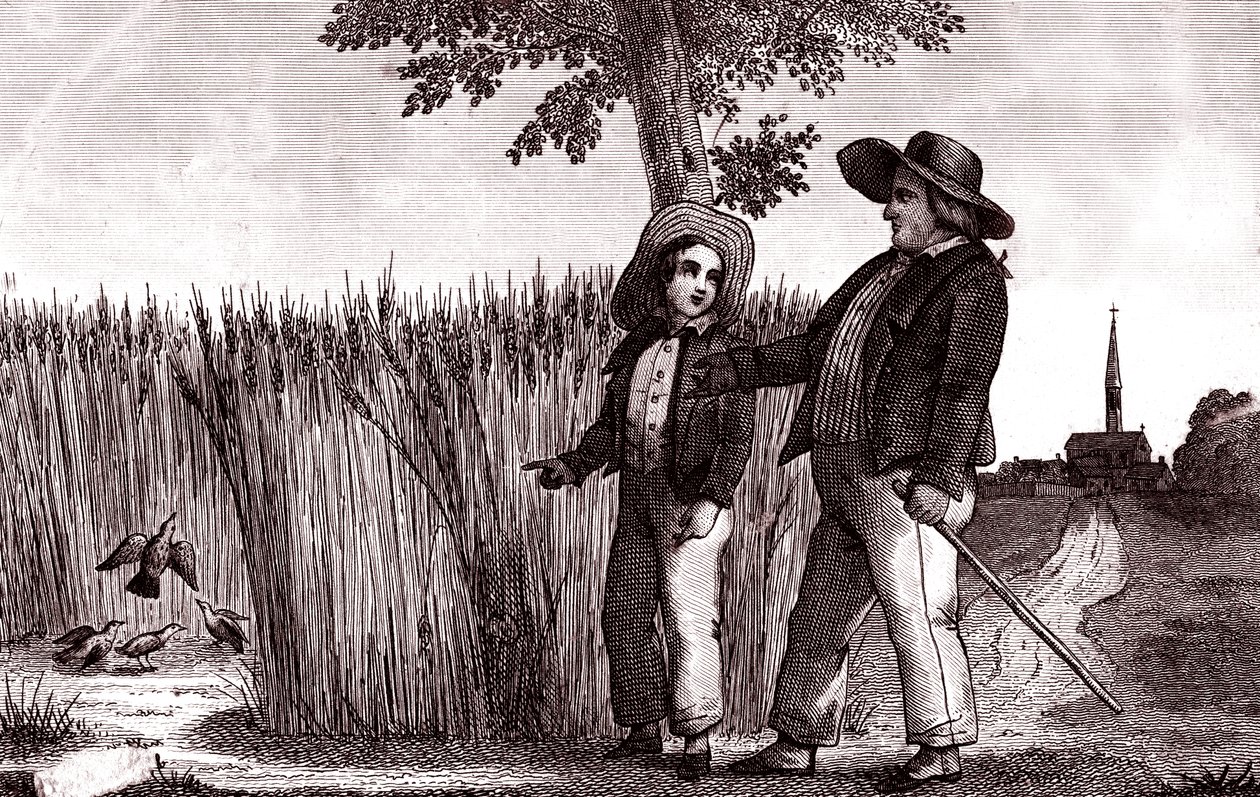 The Lark and the Landlord, Fable by La Fontaine by Emile Joseph Alexandre Gouget