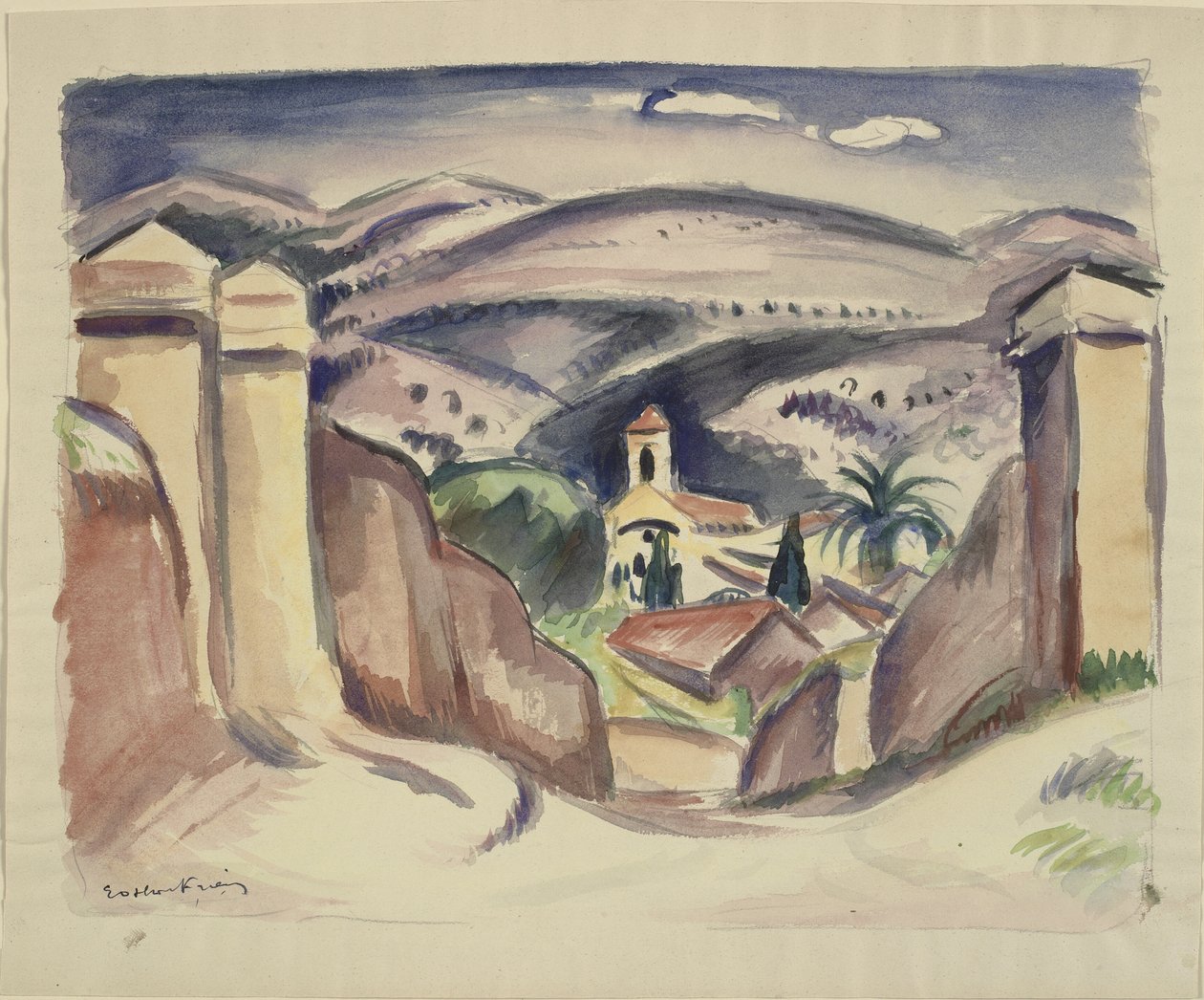 Entrance to Cassis, also called the Church Tower in Cassis by Emile Othon Friesz