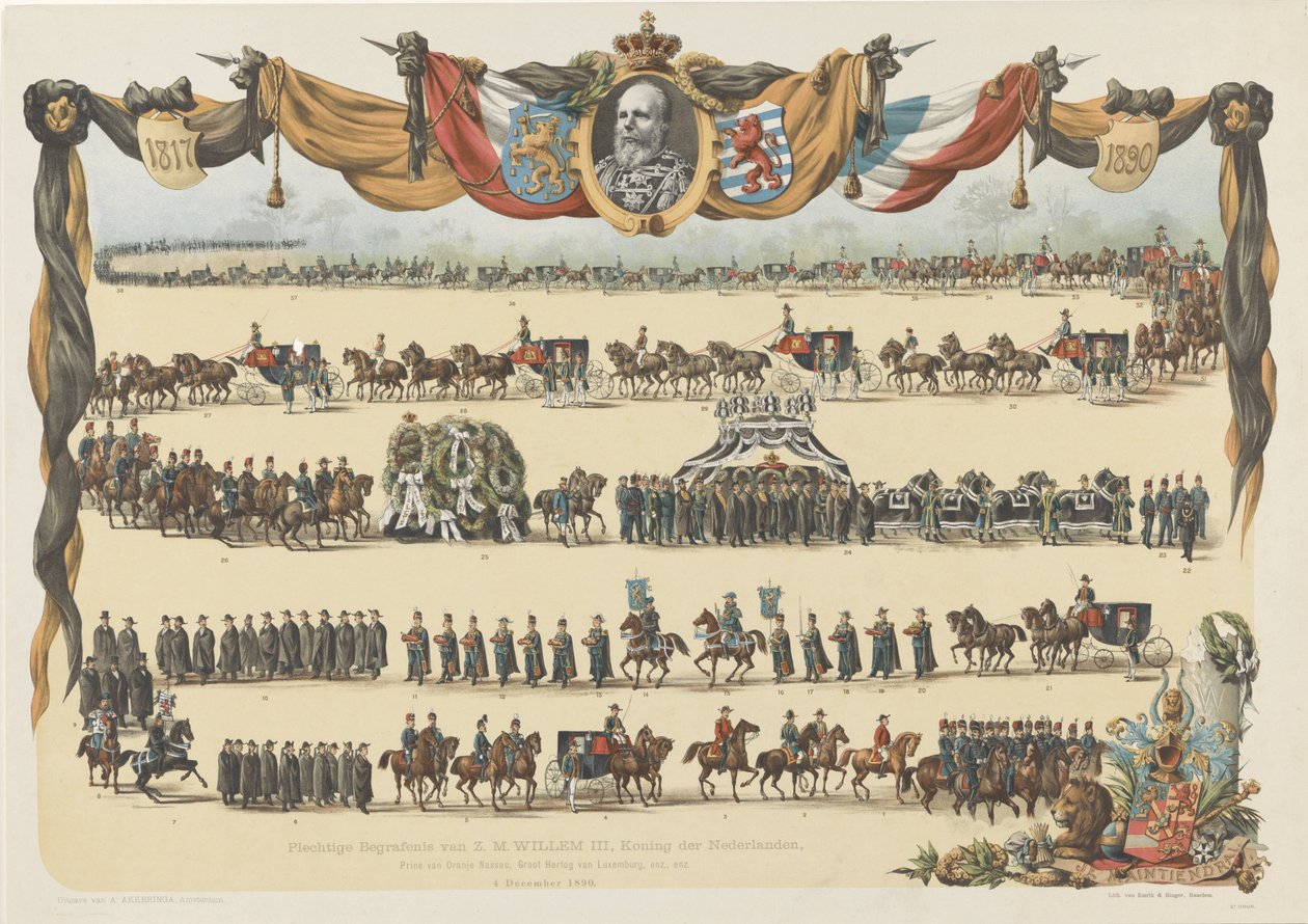 Solemn Funeral of His Majesty William III, King of the Netherlands, December 4, 1890 by Emrik and Binger
