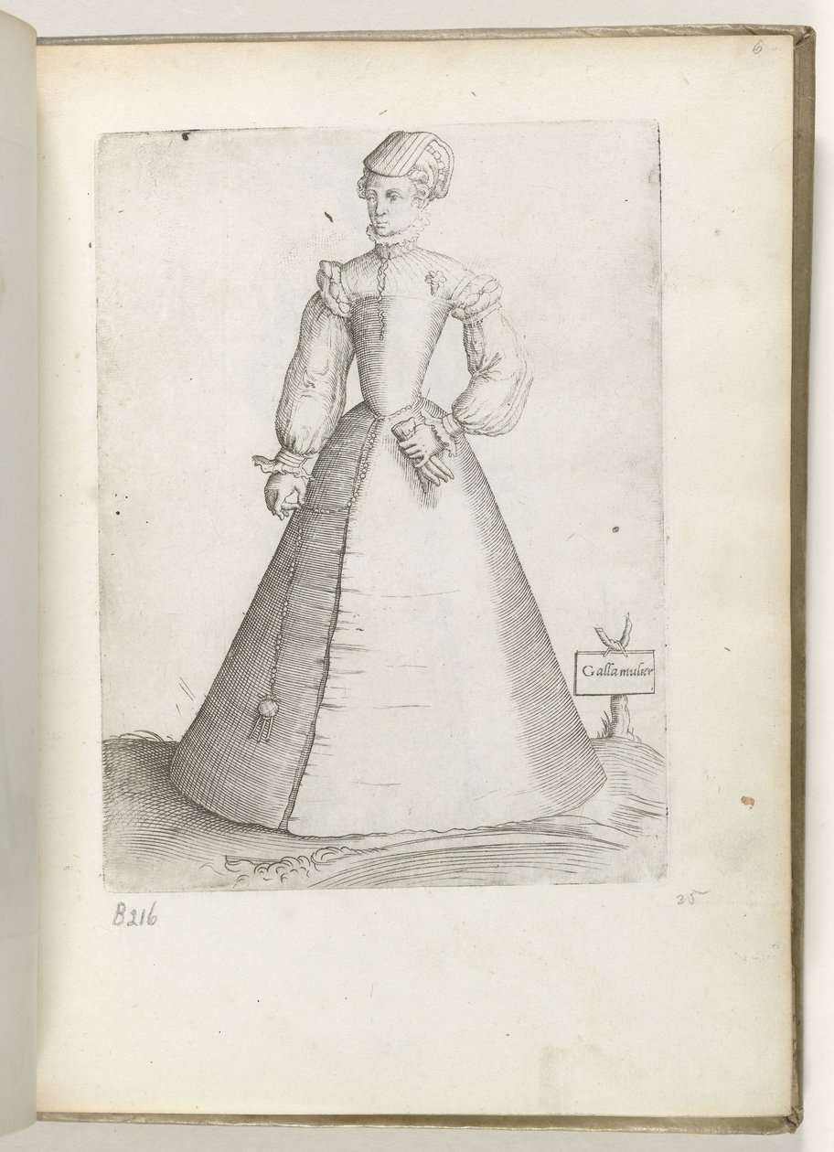 Married Woman from France, Dressed According to the Fashion of ca. 1550 by Enea Vico