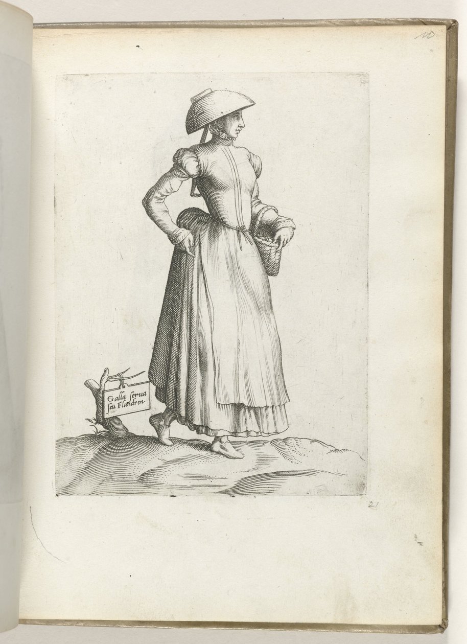 Flemish Maid, Dressed According to the Fashion of ca. 1550 by Enea Vico