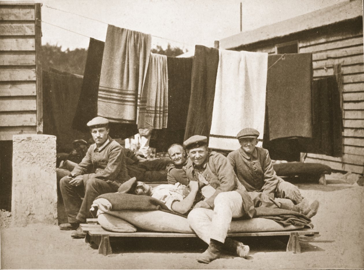 Airing the Bedding: An Afternoon Siesta, Dorchester, illustration from German Prisoners in Great Britain by English Photographer