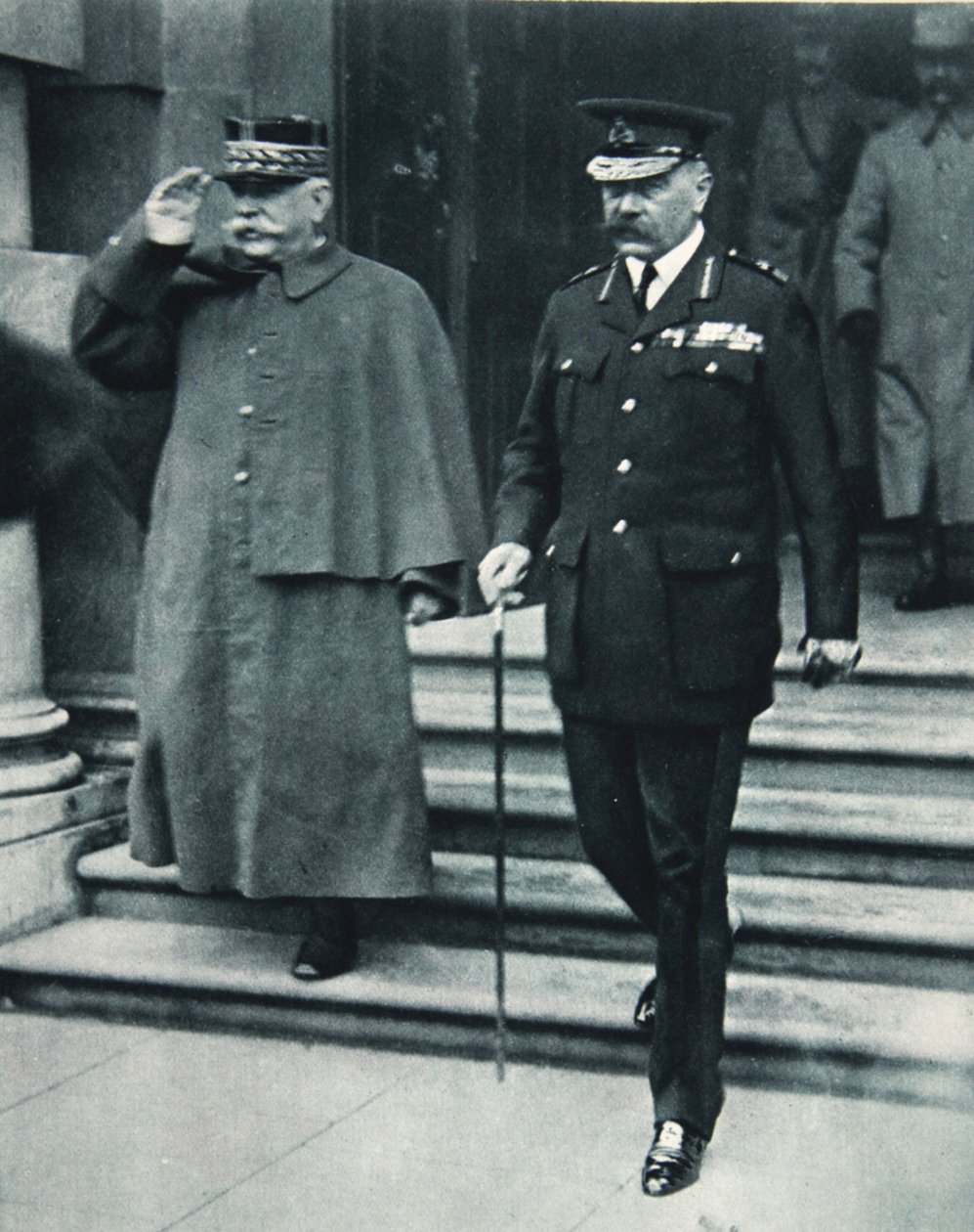 British War Minister and French Generalissimo: Lord Kitchener and General Joffre by English Photographer